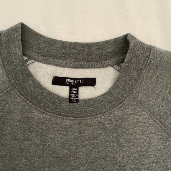 Brunette The Label Gray Crewneck Sweatshirt with White Logo - Picture 3 of 10